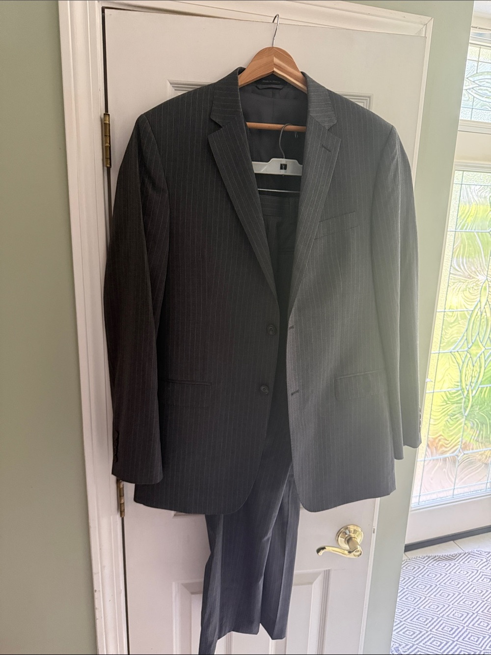 Lauren Ralph Lauren Men's Charcoal Pinstripe Two-Piece Suit
